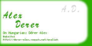 alex derer business card